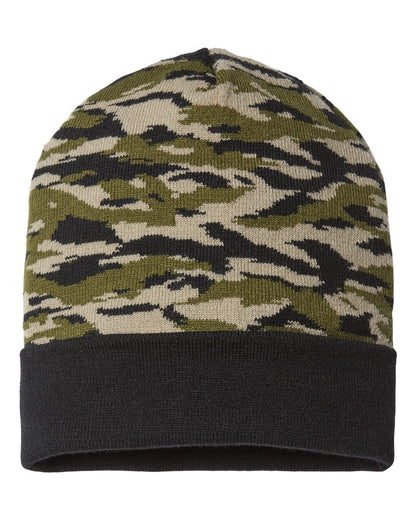 CAP AMERICA USA-Made Camo Cuffed Beanie RKC12 #color_Vintage Tiger Camo