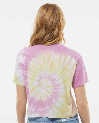 Colortone Women's Tie-Dyed Crop T-Shirt 1050 #colormdl_Desert Rose