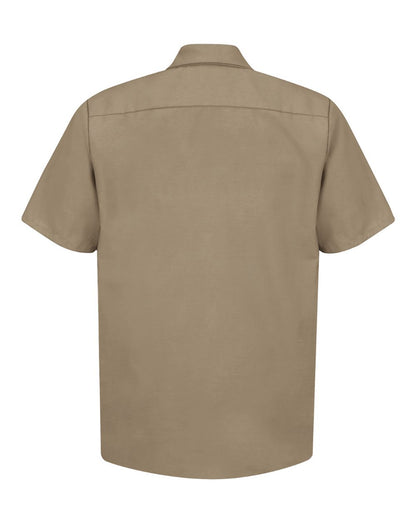 Red Kap Men's Industrial Short Sleeve Work Shirt SP24 #color_Khaki