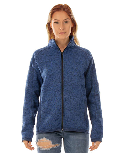 Burnside Women's Sweater Knit Jacket 5901 #color_Heather Navy