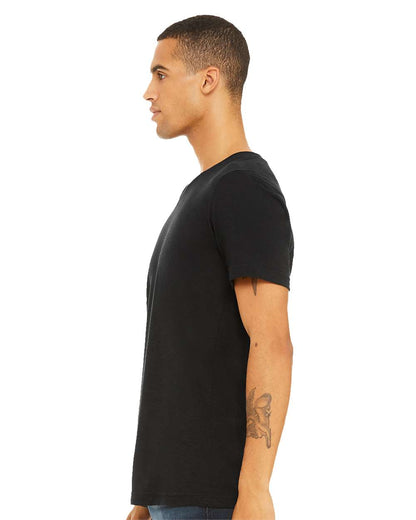 BELLA + CANVAS Textured Jersey V-Neck Tee 3655 #colormdl_Solid Black Slub