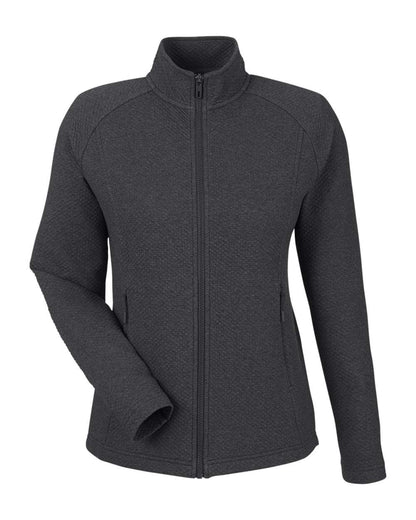 North End Women's Spirit Textured Full-Zip NE727W #color_Black Heather