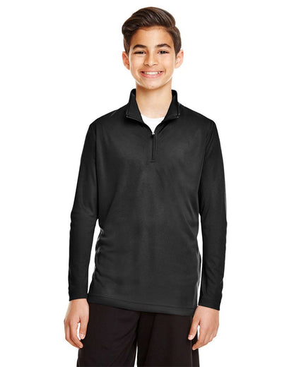 Team 365 Youth Zone Performance Quarter-Zip Pullover TT31Y #colormdl_Black