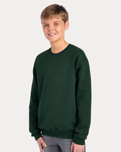 JERZEES Youth NuBlend® Crewneck Sweatshirt 562BR #colormdl_Forest Green