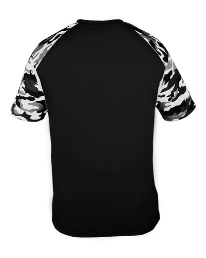 Badger Men's Camo Sport T-Shirt 4141 #color_Black/ White Camo