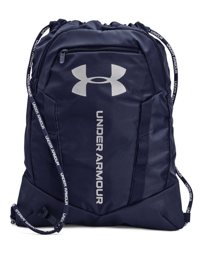 Under Armour Undeniable Drawstring Backpack 1369220 #color_Midnight Navy/ Metallic Silver