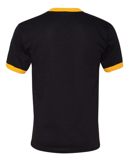 Augusta Sportswear 50/50 Ringer T-Shirt 710 #color_Black/ Gold