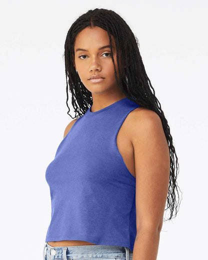 BELLA + CANVAS Women's Racerback Crop Tank 6682 #colormdl_Heather True Royal