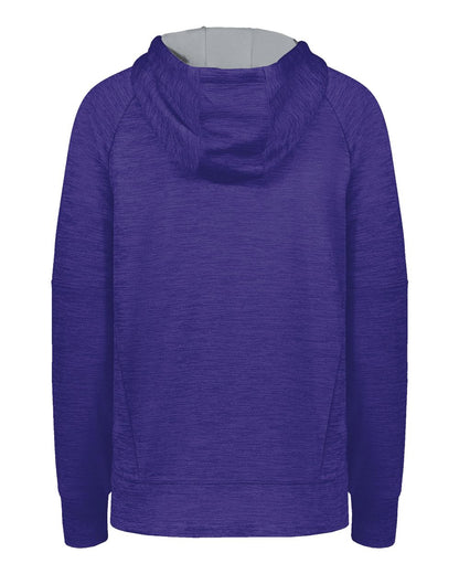 Holloway Women's All-Pro Performance Fleece Hooded Sweatshirt 223780 #color_Purple Heather/ Silver