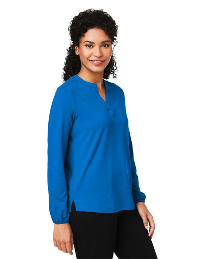 Devon & Jones Women's Raleigh Half-Placket Knit Top DP122W #colormdl_French Blue