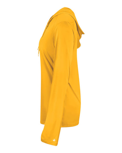 Badger Women's B-Core Long Sleeve Hooded T-Shirt 4165 #color_Gold