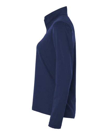 Adidas Women's Textured Stripe Quarter-Zip Pullover A709 #color_Dark Blue