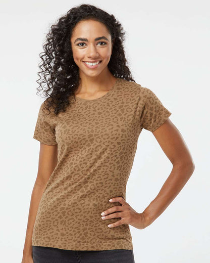 LAT Women's Fine Jersey Tee 3516 #colormdl_Brown Leopard