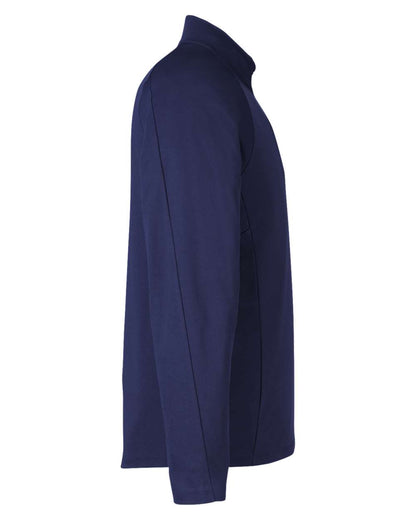 CORE365 Men's Origin Performance Pique Quarter-Zip Pullover CE418 #color_Classic Navy Heather/ Carbon