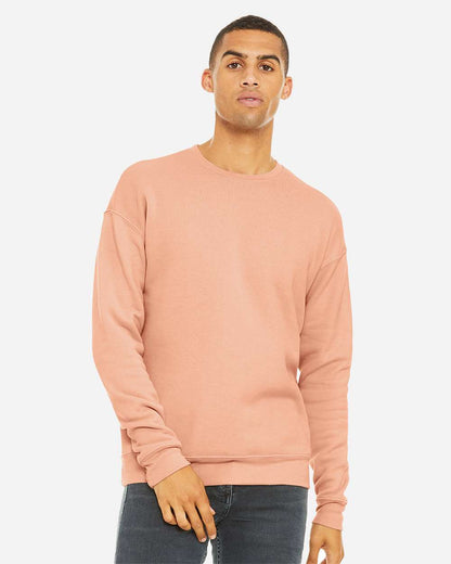 BELLA + CANVAS Unisex Sponge Fleece Drop Shoulder Crewneck Sweatshirt 3945 #colormdl_Peach
