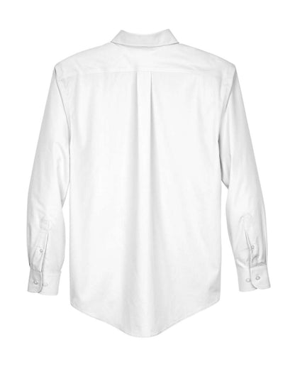 Devon & Jones Men's Crown Collection® Broadcloth Woven Dress Shirt D620 #color_White