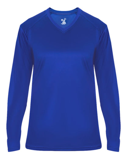 Badger Ultimate SoftLock™ Women's V-Neck Long Sleeve T-Shirt 4064 #color_Royal