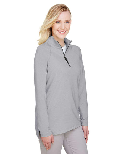 Devon & Jones Women's CrownLux Performance® Clubhouse Micro-Stripe Quarter-Zip Pullover DG480W #colormdl_Black