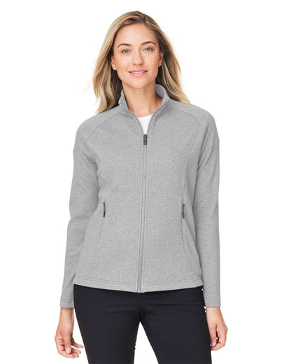 North End Women's Spirit Textured Full-Zip NE727W #colormdl_Platinum Heather