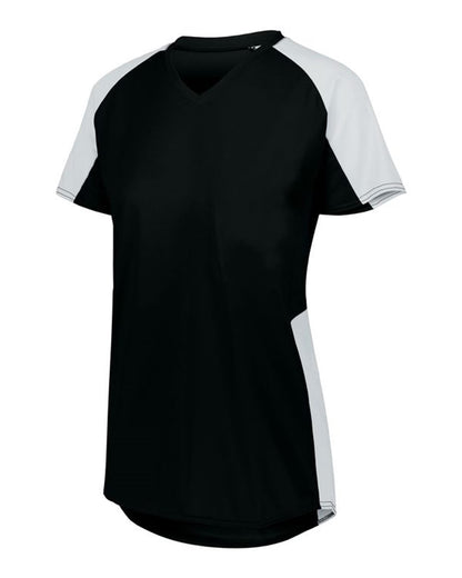 Augusta Sportswear Women's Cutter Jersey 1522 #color_Black/ White