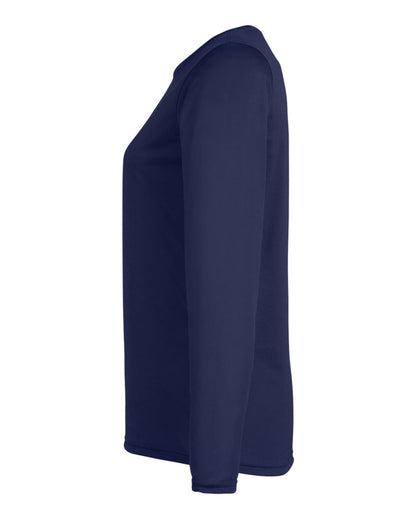 Under Armour Women's Team Tech™ Long Sleeve T-Shirt 1376852 #color_Midnight Navy/ White