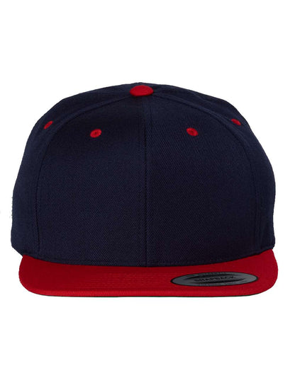 YP Classics Premium Flat Bill Snapback Cap 6089M #color_Navy/ Red