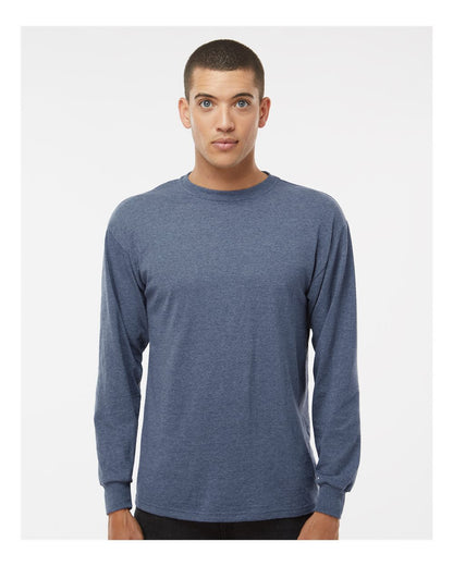 M&O Unisex Gold Soft Touch Long Sleeve T-Shirt 4820 #colormdl_Heather Navy