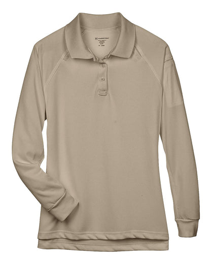 Harriton Women's Advantage Long Sleeve Tactical Polo M211LW #color_Desert Khaki
