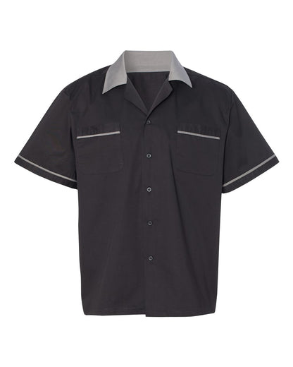 Hilton Men's GM Legend Bowling Shirt HP2244 #color_Black/ Steel