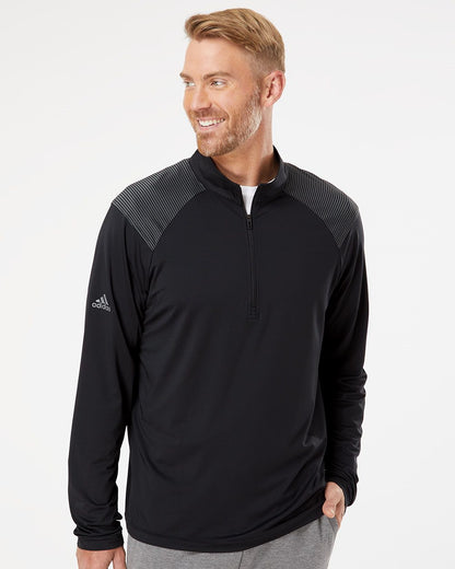 Adidas Shoulder Stripe Quarter-Zip Pullover A520 Adidas Shoulder Stripe Quarter-Zip Pullover A520