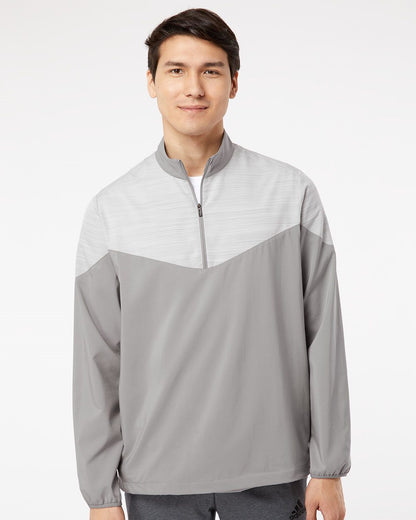 Adidas Heather Chevron Quarter-Zip Windshirt A546 Adidas Heather Chevron Quarter-Zip Windshirt A546