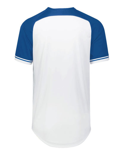 Russell Athletic Unisex Classic V-Neck Jersey R01X3M #color_White/ Royal/ White