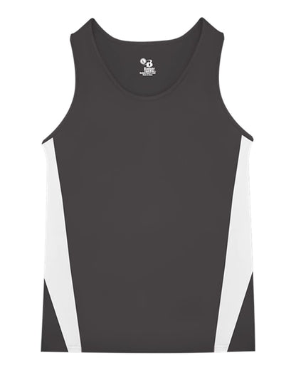 Alleson Athletic Men's Stride Singlet 8667 #color_Graphite/ White