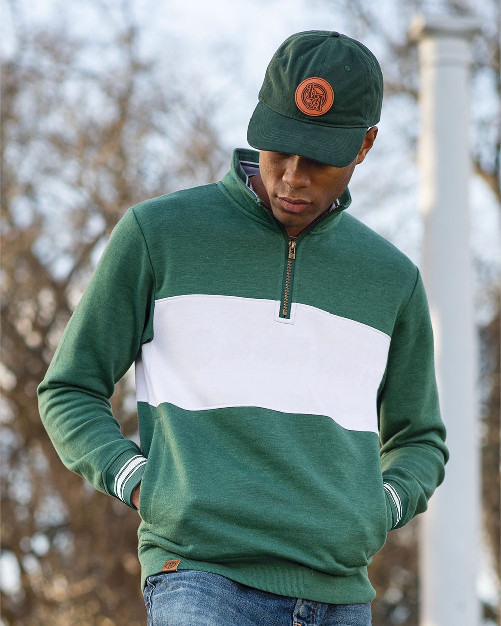 Holloway Men's All-American Fleece Colorblocked Quarter-Zip Sweatshirt 229565