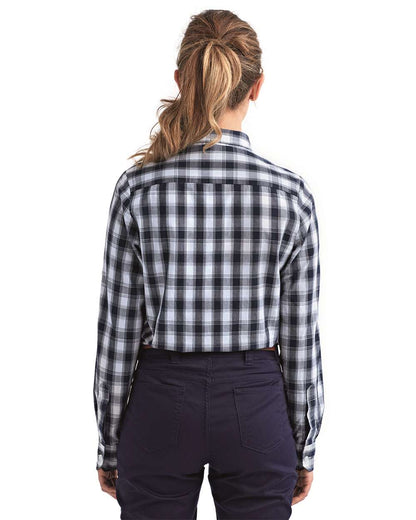 Artisan Collection by Reprime Women's Mulligan Check Cotton Dress Shirt RP350 #colormdl_White/ Navy