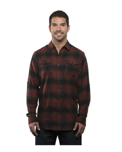 Burnside Yarn-Dyed Long Sleeve Flannel Shirt 8210 #color_Crimson