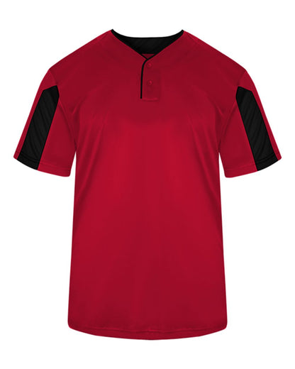 Alleson Athletic Men's Striker Placket 7976 #color_Red/ Black