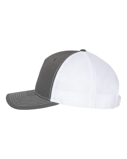Richardson Five-Panel Trucker Cap 112FP #color_Charcoal/ White