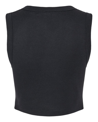 BELLA + CANVAS Women's Micro Rib Muscle Crop Tank 1013 #color_Solid Black Blend