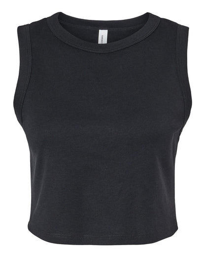 BELLA + CANVAS Women's Micro Rib Muscle Crop Tank 1013 #color_Solid Black Blend