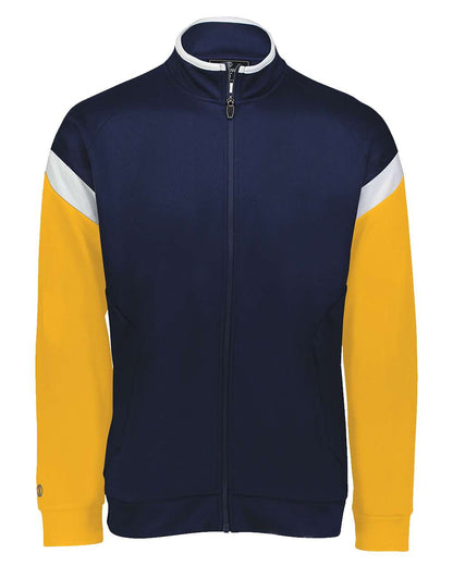 Holloway Youth Limitless Full-Zip Jacket 229679 #color_Navy/ White/ Gold