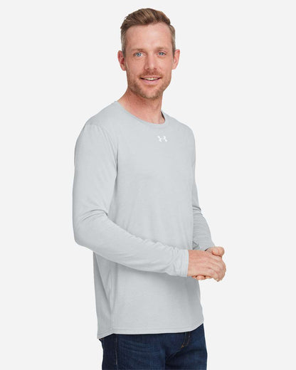 Under Armour Men's Team Tech™ Long Sleeve T-Shirt 1376843 #colormdl_Mod Grey Light Heather/ White