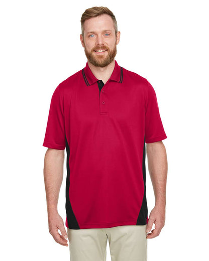 Harriton Men's Flash Snag Protection Plus IL Colorblock Polo M386 #colormdl_Red/ Black