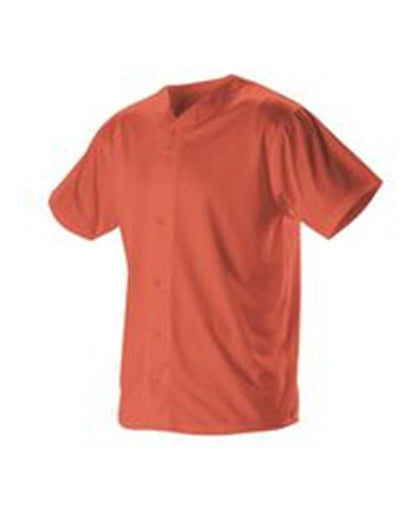 Alleson Athletic Youth Full Button Lightweight Baseball Jersey 52MBFJY #color_Orange