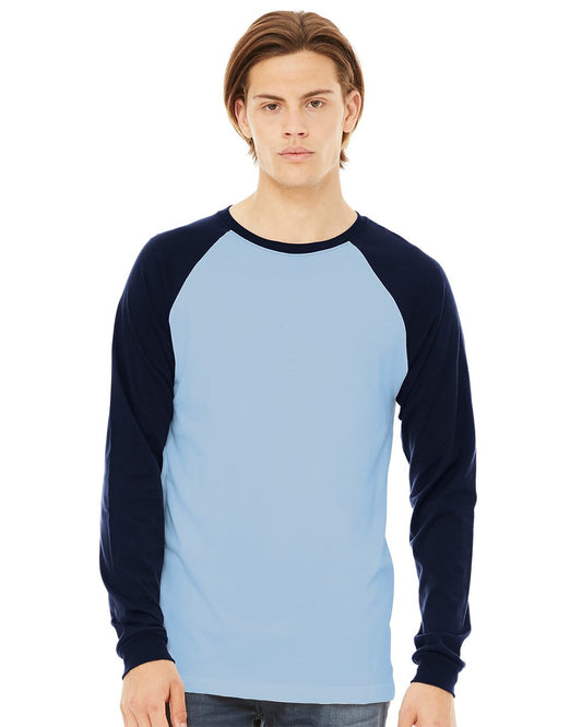 BELLA + CANVAS Men's Long Sleeve Jersey Baseball Tee 3000