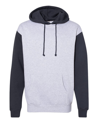 Independent Trading Co. Heavyweight Hooded Sweatshirt IND4000 #color_Grey Heather/ Slate Blue