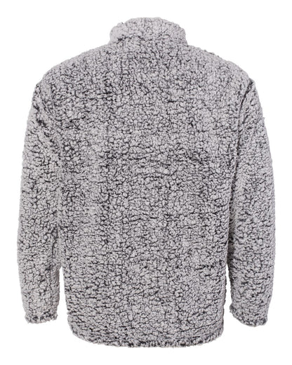 J. America Men's Sherpa Quarter-Zip Pullover 8454 #color_Black Heather