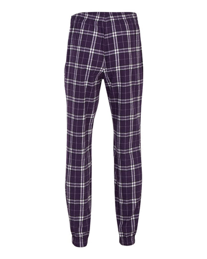 Boxercraft Unisex Flannel Joggers BM6625 #color_Purple/ White Plaid