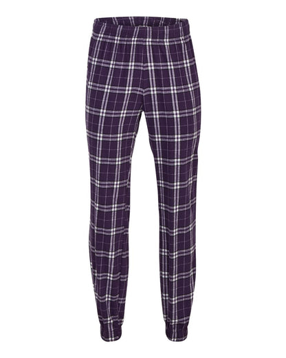 Boxercraft Unisex Flannel Joggers BM6625 #color_Purple/ White Plaid
