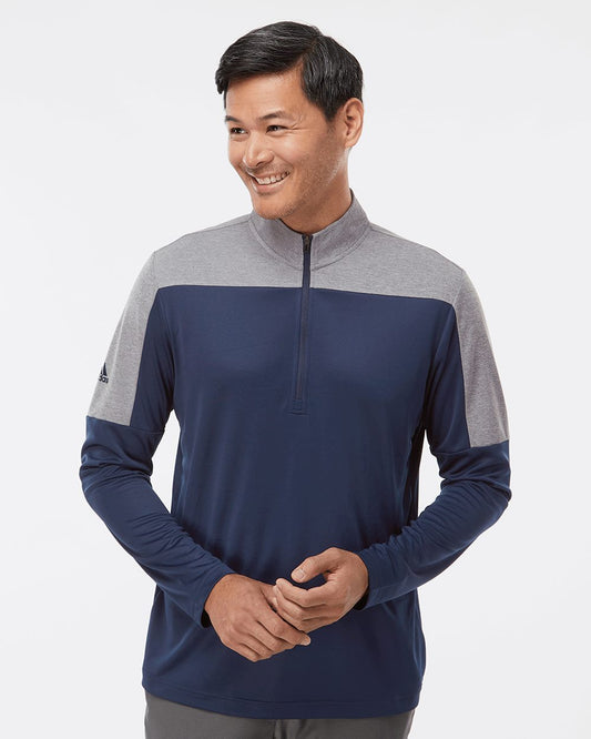 Adidas Men's Ultimate365 Lightweight Colorblocked Quarter-Zip Pullover A552